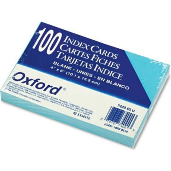 Esselte Pendaflex Corp. Oxford® UnRule Index Cards 7420BLU, 4" x 6", Blue, 100/Pack 7420BLU